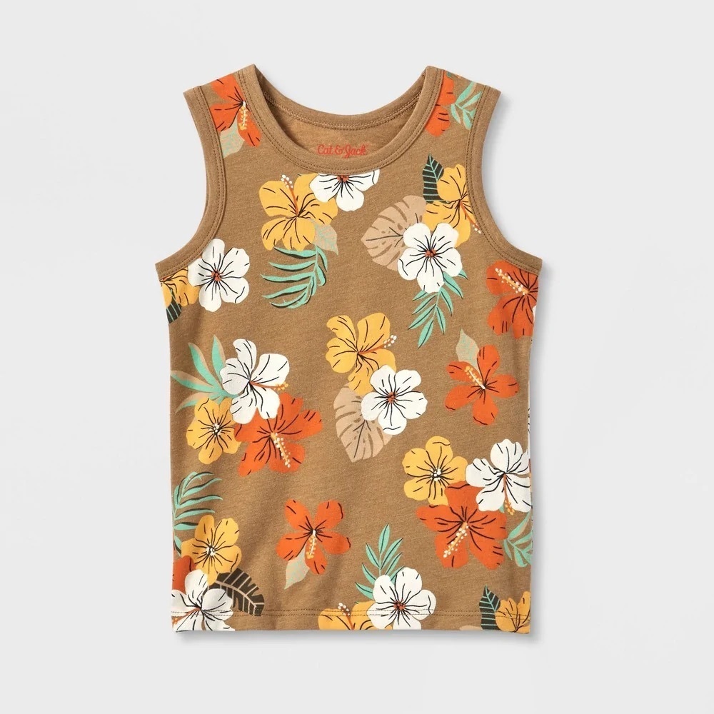 Toddler Boys' Floral‎ Tank Top - Cat & Jack Brown